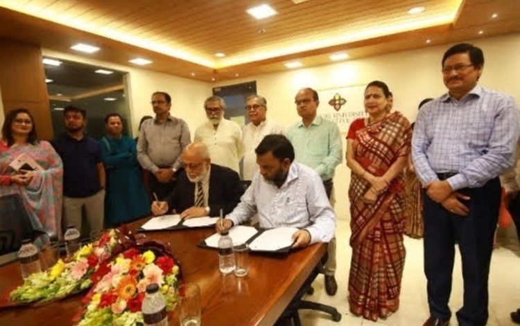 বাউবি ও রবীন্দ্র সৃজনকলা বিশ্ববিদ্যালয়ের মধ্যে সমঝোতা স্মারক  স্বাক্ষর