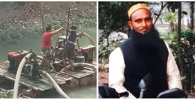 টুঙ্গিপাড়ায় অবৈধ ড্রেজারে দেদারছে চলছে বালু উত্তোলন