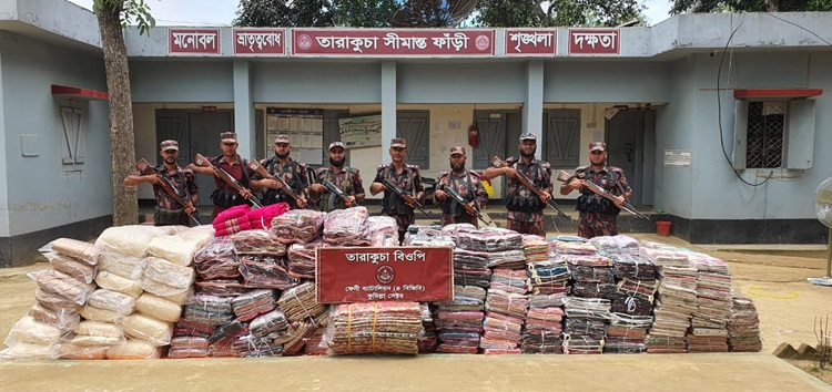 ফেনীতে বিজিবির অভিযানে কোটি টাকা মূল্যের ভারতীয় মালামাল জব্দ