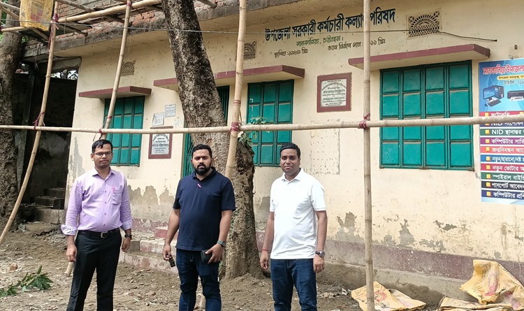 পাঁচ বছর পর উপজেলা সরকারি কর্মচারী কল্যাণ পরিষদ ভবনের সংস্কার কাজ শুরু