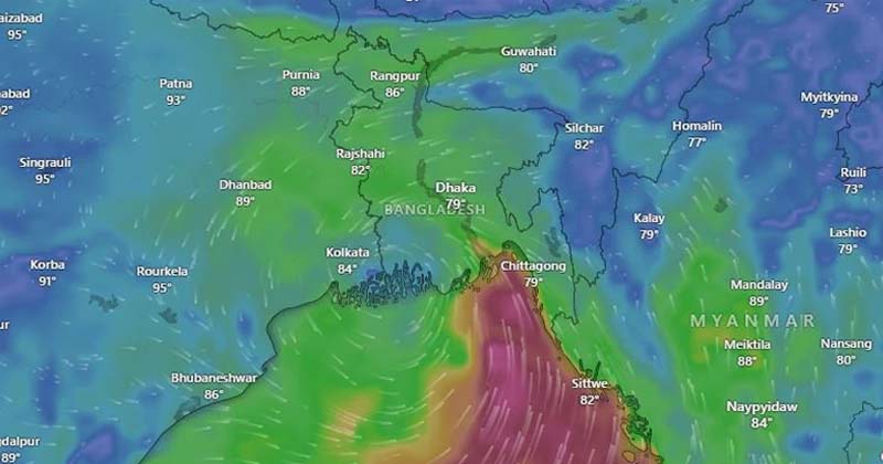 মোংলা থেকে ২৩০ কি.মি. দূরে নিম্নচাপ, বৃদ্ধি পাচ্ছে বাতাসের গতিবেগ, ঝরছে বৃষ্টি