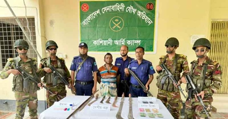 মুকসুদপুরে মাদক ব্যবসায়ী ও চাঁদাবাজ গ্রেপ্তার