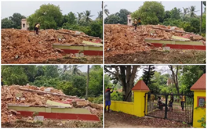 শান্তিনিকেতনে ঠাকুরের বাসভবন ভেঙে ফেলা হল