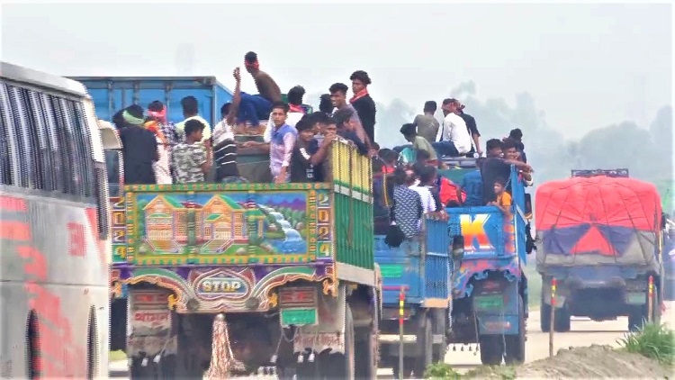 ঢাকা-টাঙ্গাইল মহাসড়কে যানবাহনের চাপ
