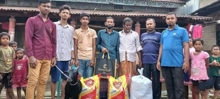 কলমাকান্দায় শহীদ পরিবারের পাশে ব্যারিস্টার কায়সার কামাল