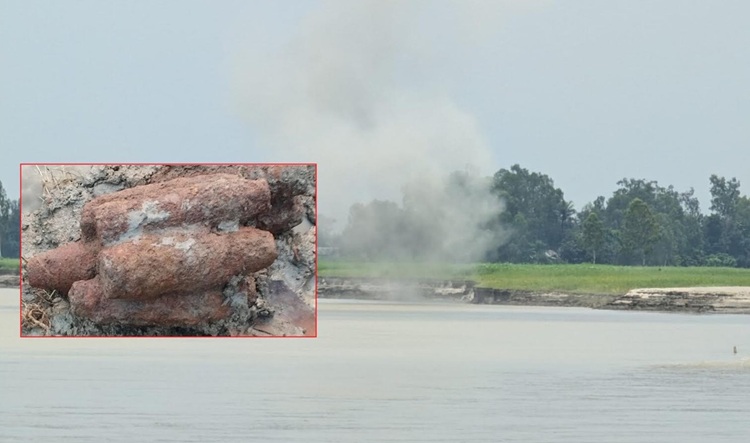 টাঙ্গাইলে ১১টি মর্টার শেল যমুনা নদীতে বিস্ফোরণ