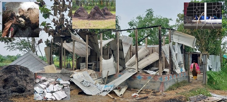 শেরপুরে ফের হামলা, লুটপাট ও অগ্নিসংযোগ