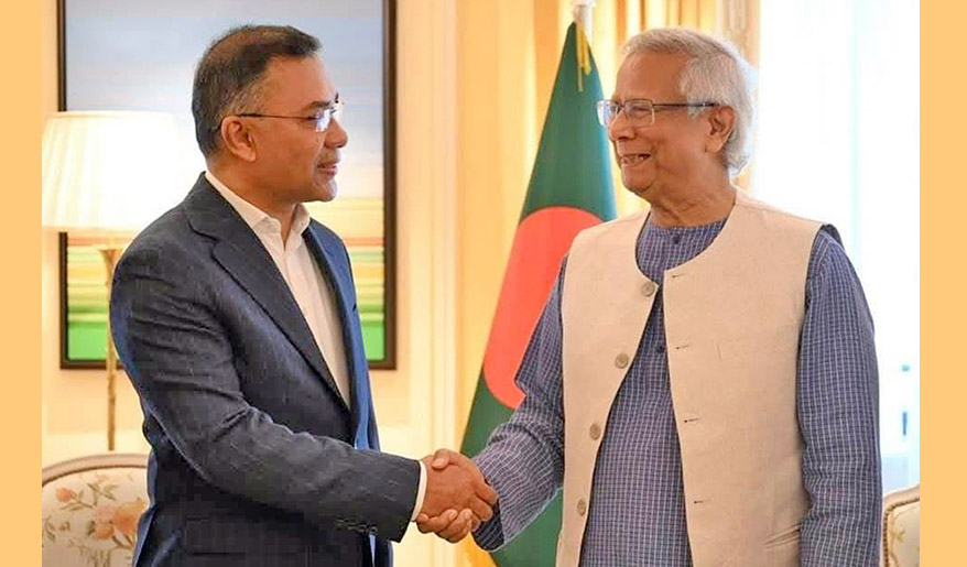 মুহাম্মদ ইউনূস ও তারেক রহমানের মধ্যে একান্ত বৈঠক শেষ, একটু পরে সংবাদ সম্মেলন