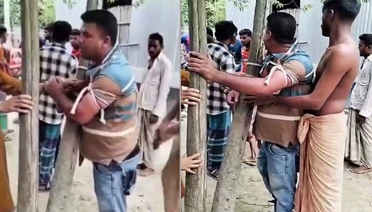 সুদের টাকা না দেওয়ায় ব্যবসায়ীকে ‘গরুচোর’ অপবাদে গাছে বেঁধে নির্যাতন