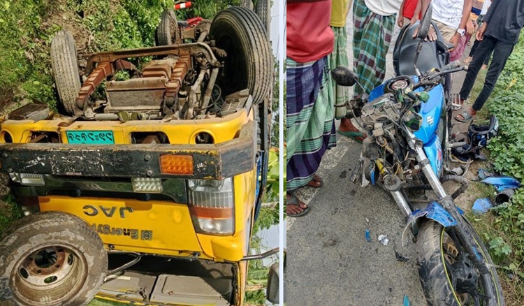 ফুলবাড়ীতে ট্রাক-মোটরসাইকেল মুখোমুখি সংঘর্ষে নিহত ২