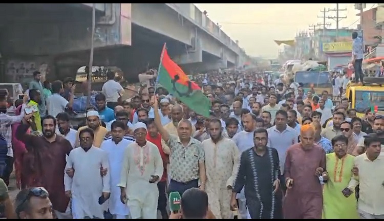বিএনপির আহবায়ক কমিটির আনন্দ মিছিলে জনতার শ্রোত 