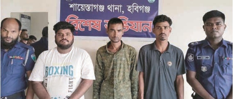 শায়েস্তাগঞ্জ পৌর ছাত্রলীগের সাংগঠনিক সম্পাদকসহ গ্রেফতার ৩