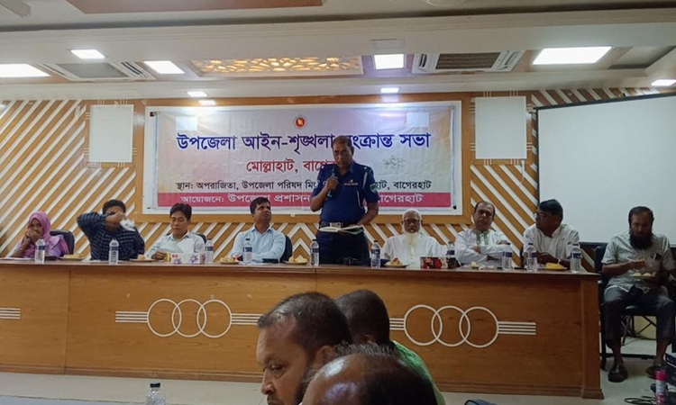 মোল্লাহাটে উপজেলা আইন-শৃঙ্খলা কমিটির মাসিক সভা 