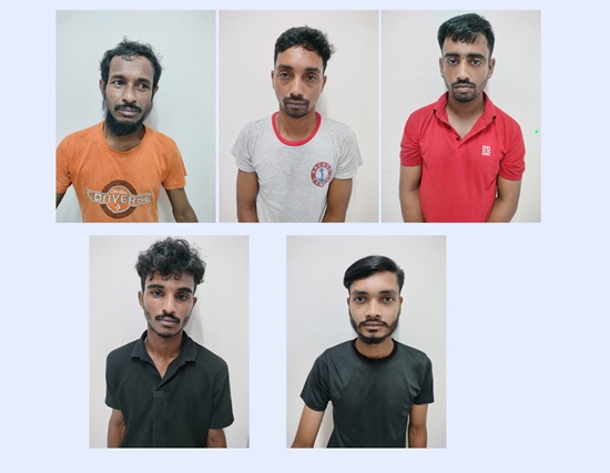 বিএমপি পুলিশের অভিযানে ৫ মাদক বিক্রেতা আটক