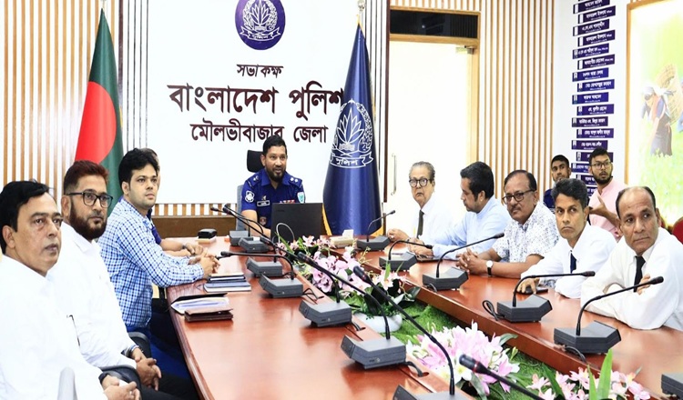 মৌলভীবাজারে হিন্দু, বৌদ্ধ ও খ্রিস্টান নেতৃবৃন্দের সাথে জেলা পুলিশের মতবিনিময়