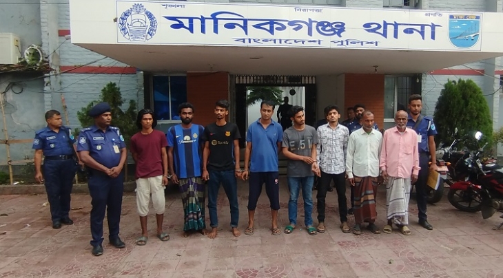ভাষ্কর্য শিল্পী মানবেন্দ্র ঘোষের বাড়িতে আগুন দেয়ার ঘটনায় আটক ৮ জনের রিমান্ড আবেদন