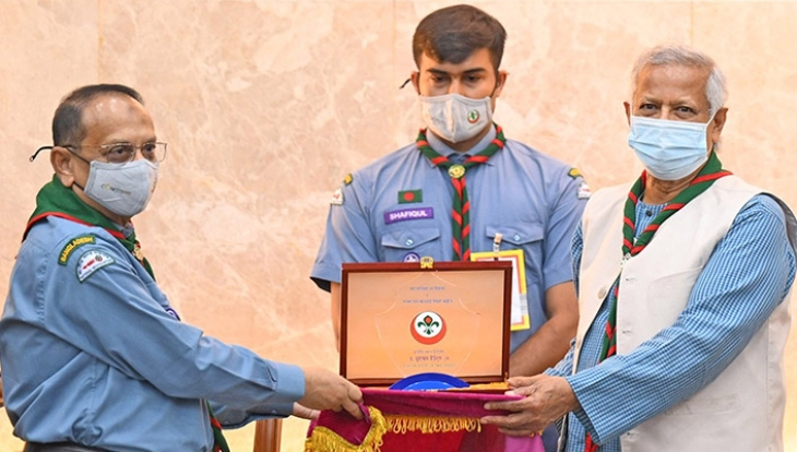 জুলাই বিপ্লবে আত্মাহুতি দিয়ে স্কাউট সদস্যরা ইতিহাস সৃষ্টি করেছেন : ড. ইউনূস